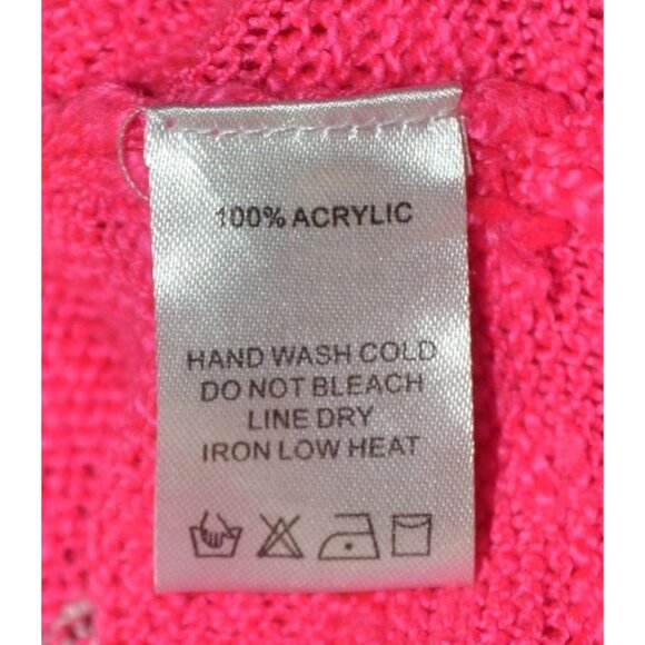 ee:some Ladies L Neon Pink Pullover Knit Sweater Size L Lightning Bolts Novelty - Picture 8 of 9